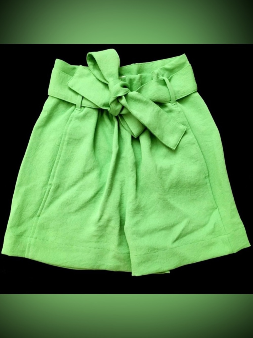 Wilfred Bright Green Paperbag Tie-Waist Shorts
